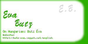 eva butz business card